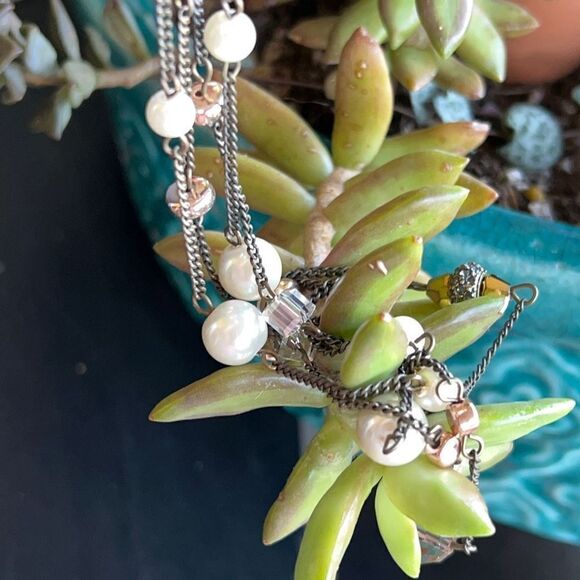 Loft Necklace Black Silver Pearl Crystal $18ea or Bundle3/$30 - Picture 8 of 10